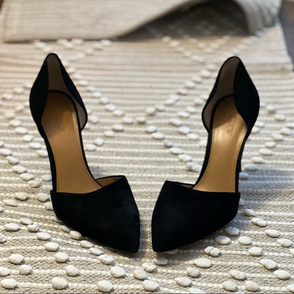 J.Crew Factory Women's Suede D'Orsay Pumps (Black. 9.5)